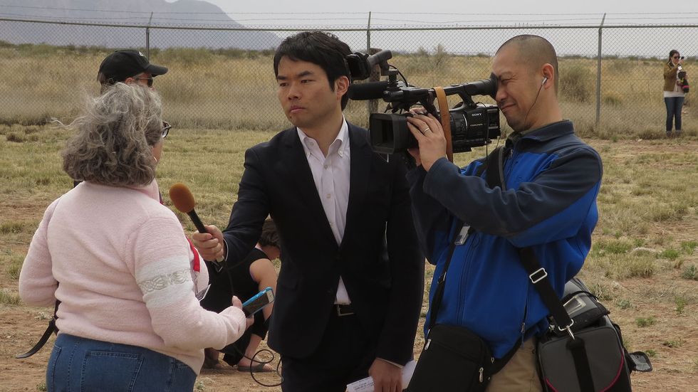 There were several Japanese TV crews there, covering the 70th anniversary of nuclear combat.